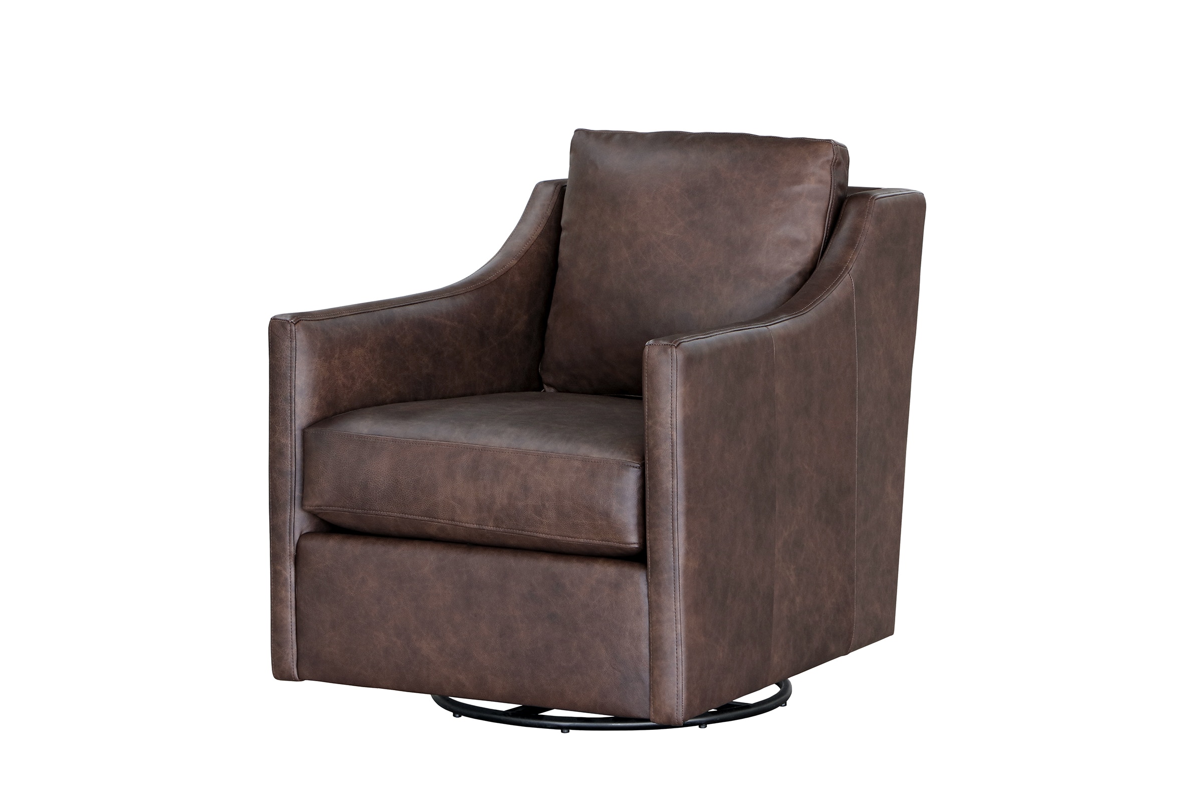 WINNIE LEATHER ACCENT SWIVEL CHAIR